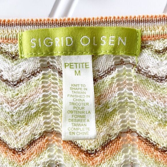 Sigrid Olsen Chevron Cardigan - Size Medium Petite - Picture 5 of 5